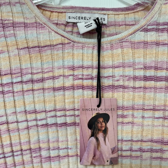 NWT Sincerely Jules Y2K Stretch Ribbed Knit Long Sleeve Sweater S - Picture 6 of 11